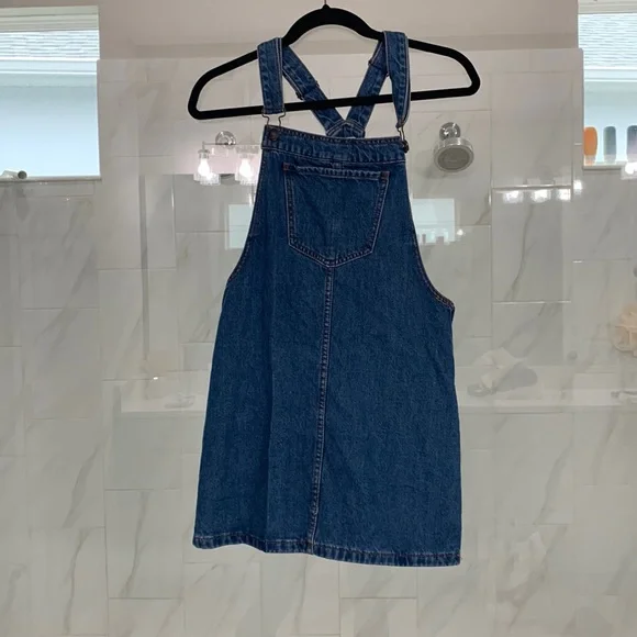 white christmas dresses Black Denim Overall Dress – Your Best Friends Closet main image 0